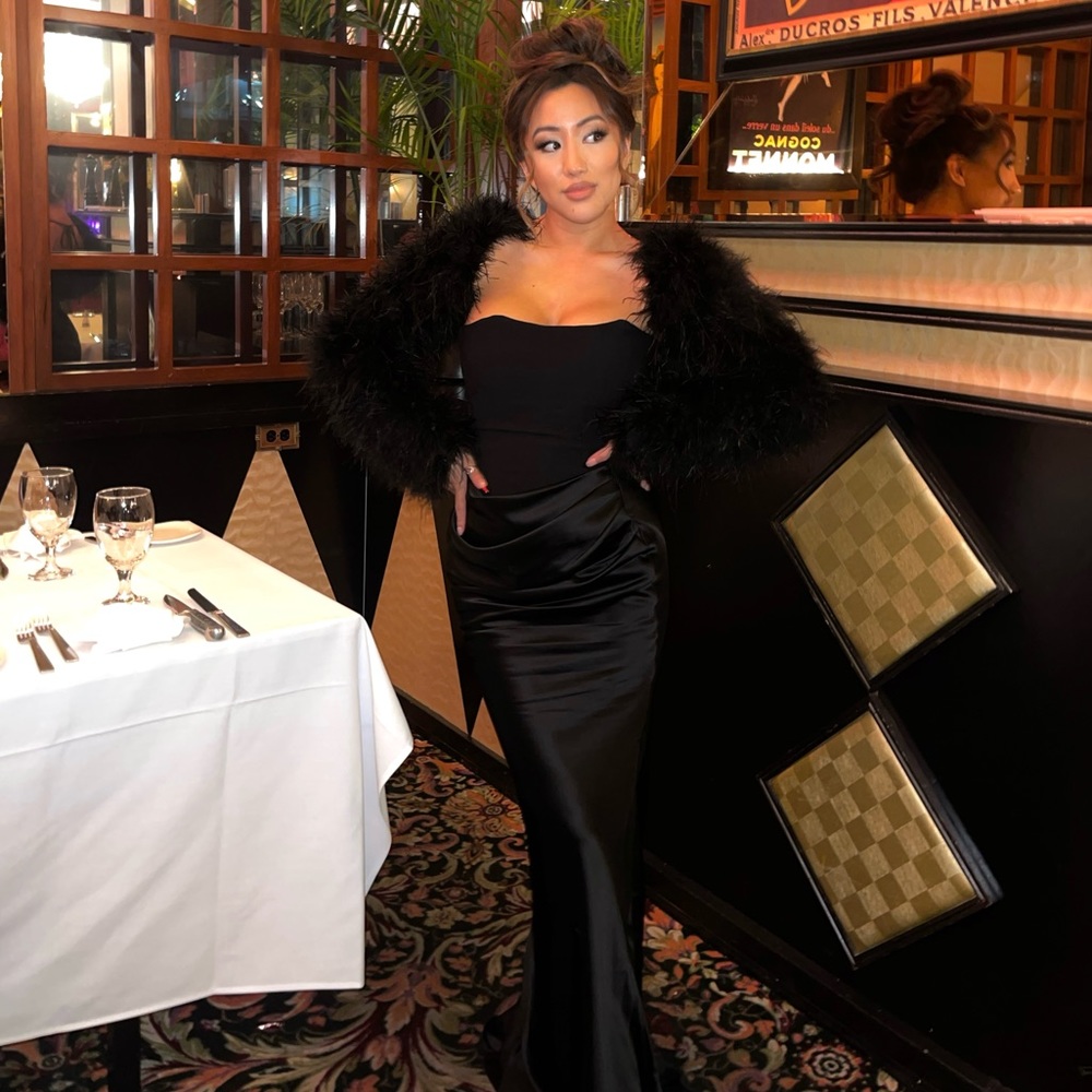 House of CB “PERSEPHONE” Black Strapless Corset Dress